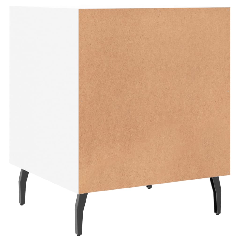 Nattbord hvit 40x40x50 cm konstruert tre