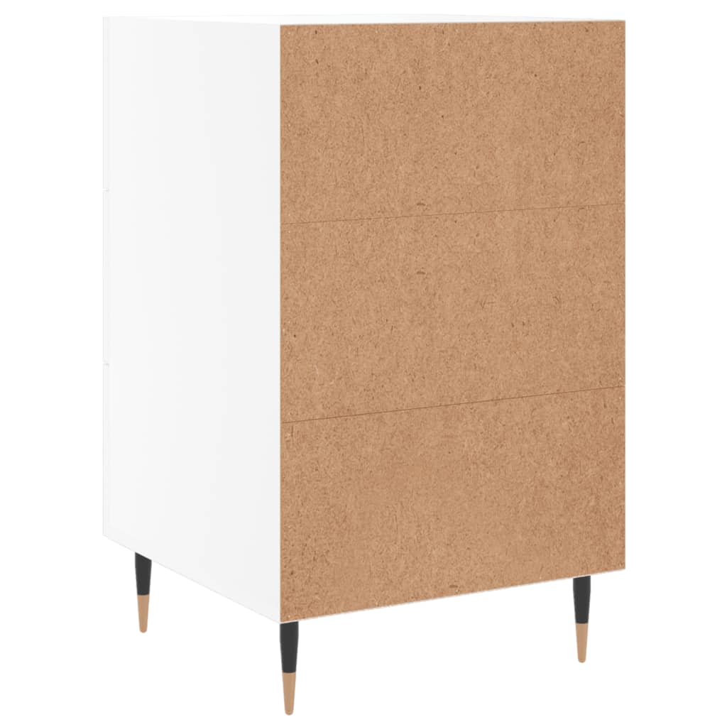 Nattbord hvit 40x40x66 cm konstruert tre