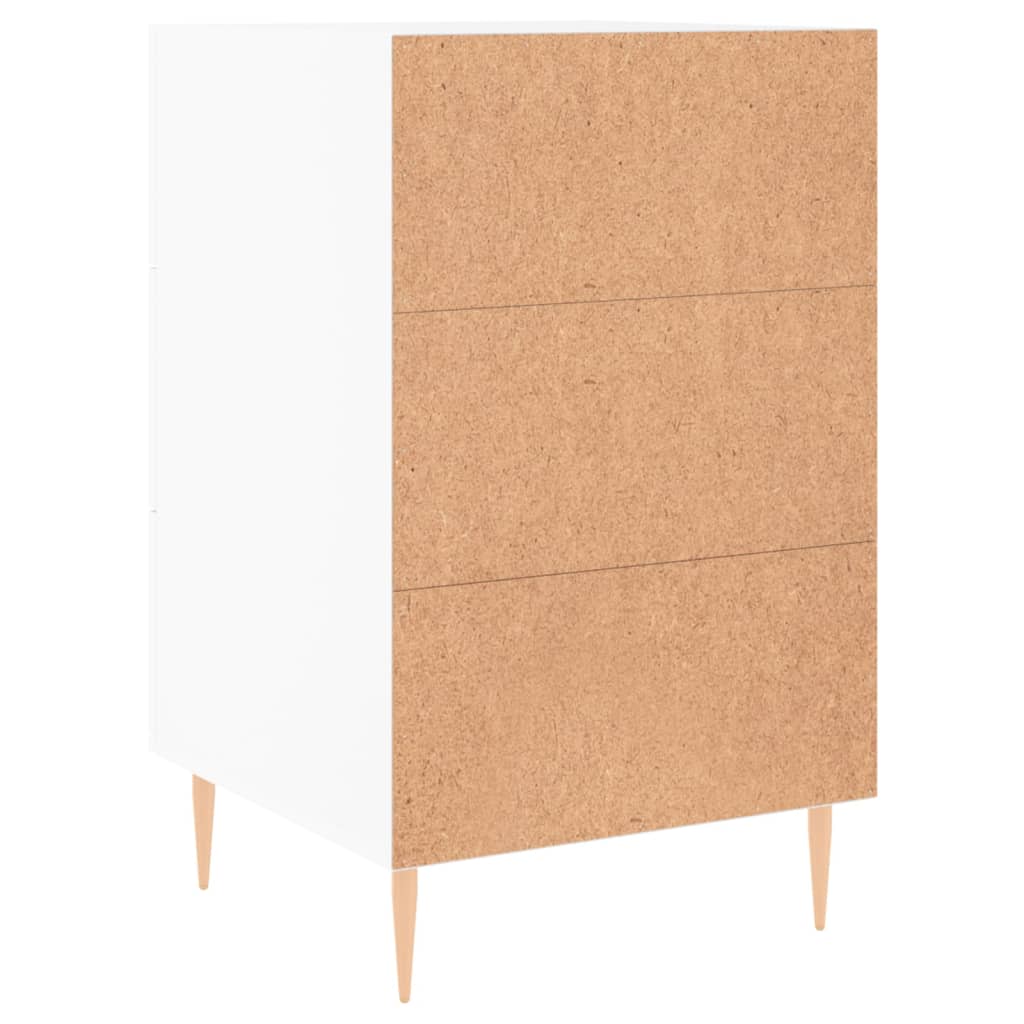 Nattbord hvit 40x40x66 cm konstruert tre