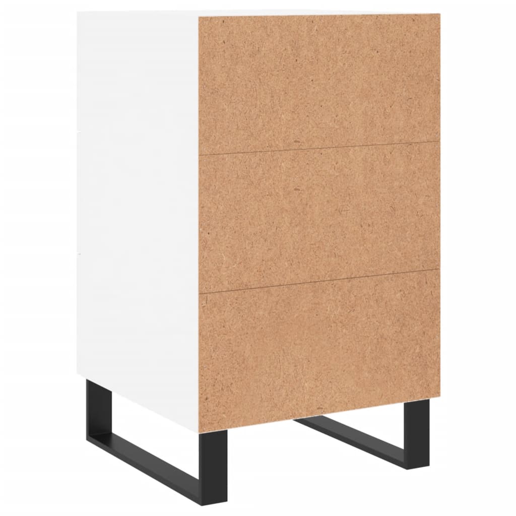 Nattbord hvit 40x40x66 cm konstruert tre