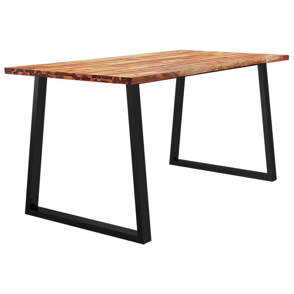 Spisebord med naturlig kant 160x80x75 cm heltre akasie