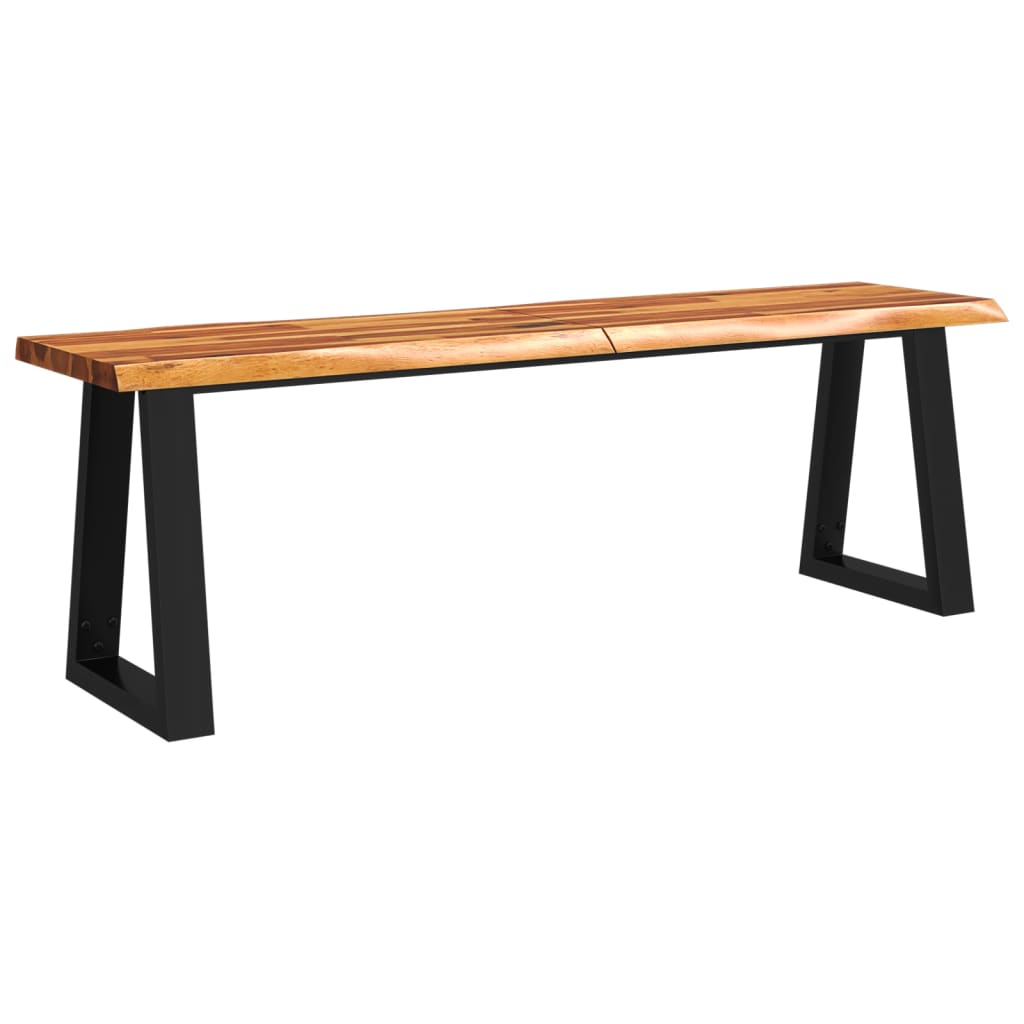 Benk med naturlig kant 140 cm heltre akasie