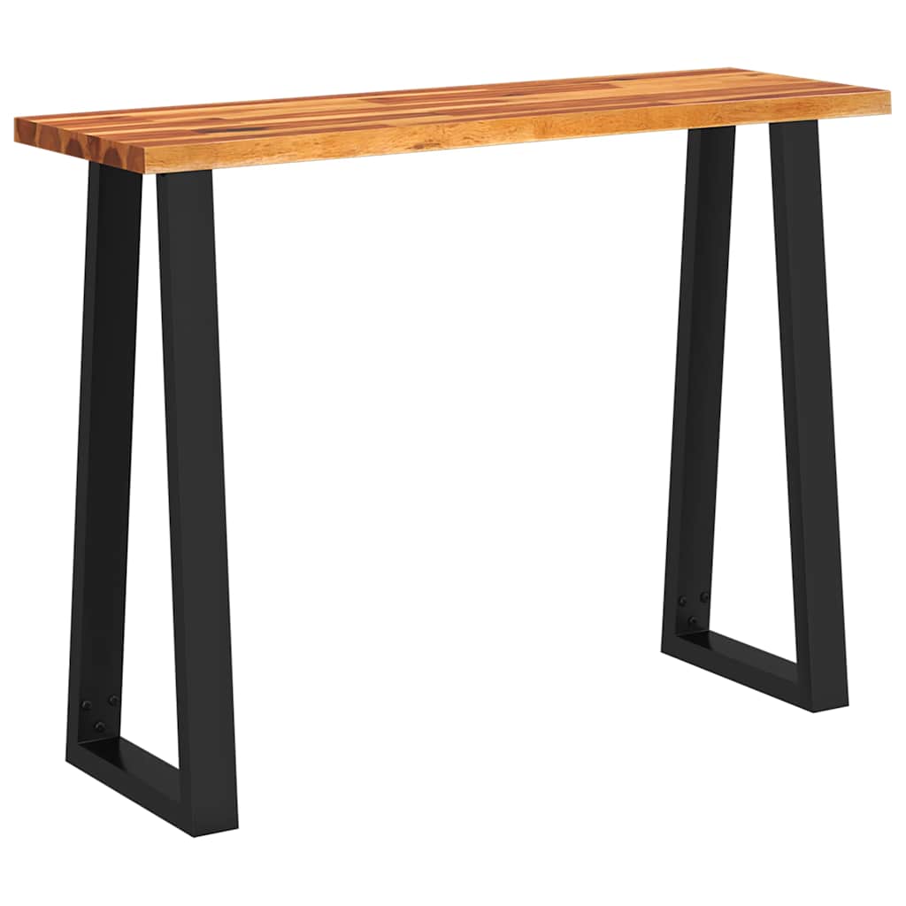 Konsollbord med naturlig kant 110x35x80 cm heltre akasie