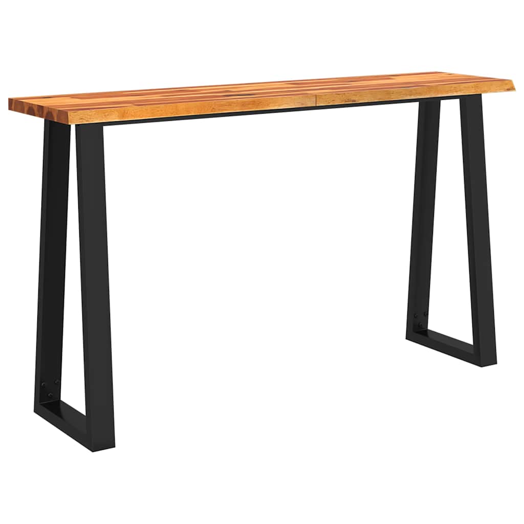 Konsollbord med naturlig kant 140x40x80 cm heltre akasie