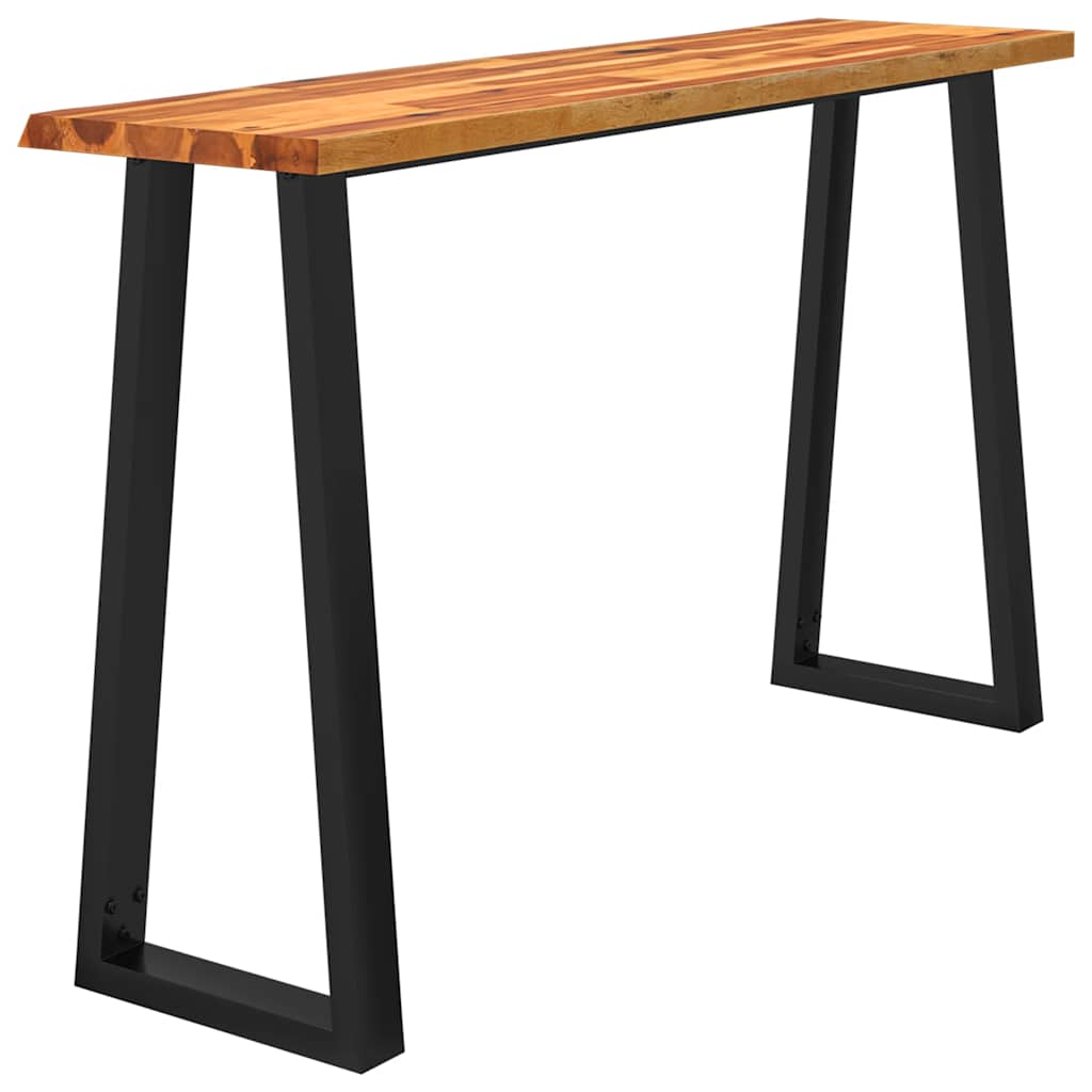 Konsollbord med naturlig kant 140x40x80 cm heltre akasie
