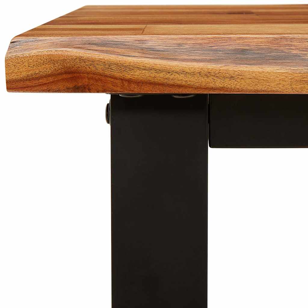Konsollbord med naturlig kant 140x40x80 cm heltre akasie