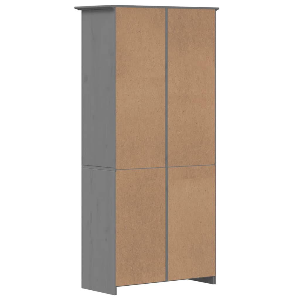 Bokhylle BODO grå 82x40x173 cm heltre furu