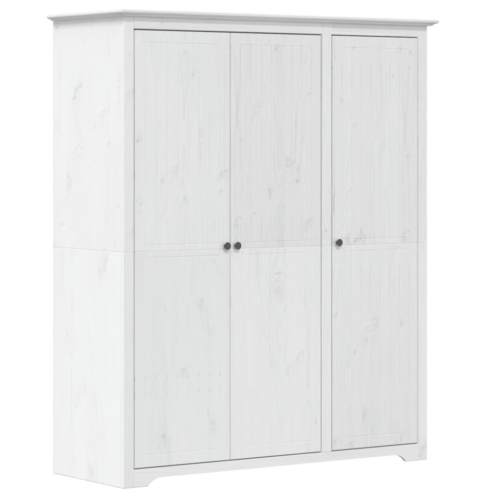 Garderobe BODO hvit 146x53,5x173 cm heltre furu