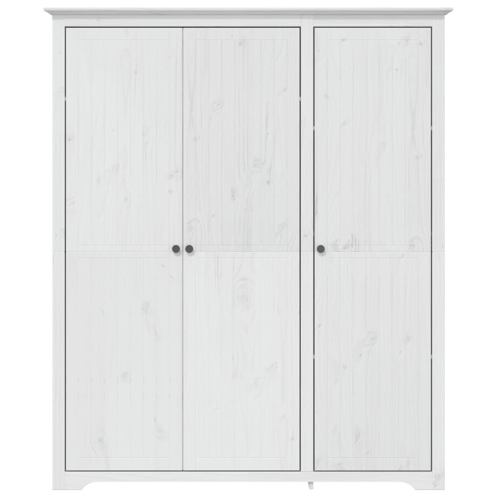 Garderobe BODO hvit 146x53,5x173 cm heltre furu