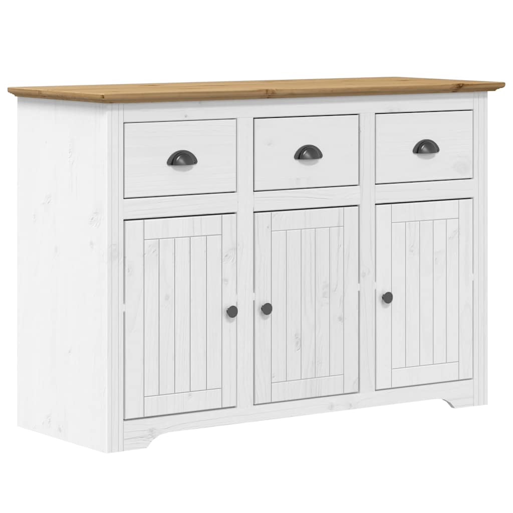 Bokhylle BODO hvit og brun 115,5x44x80 cm heltre furu vidaXL