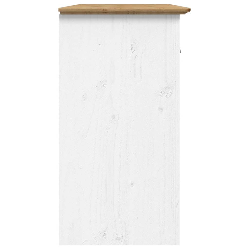 Bokhylle BODO hvit og brun 115,5x44x80 cm heltre furu vidaXL