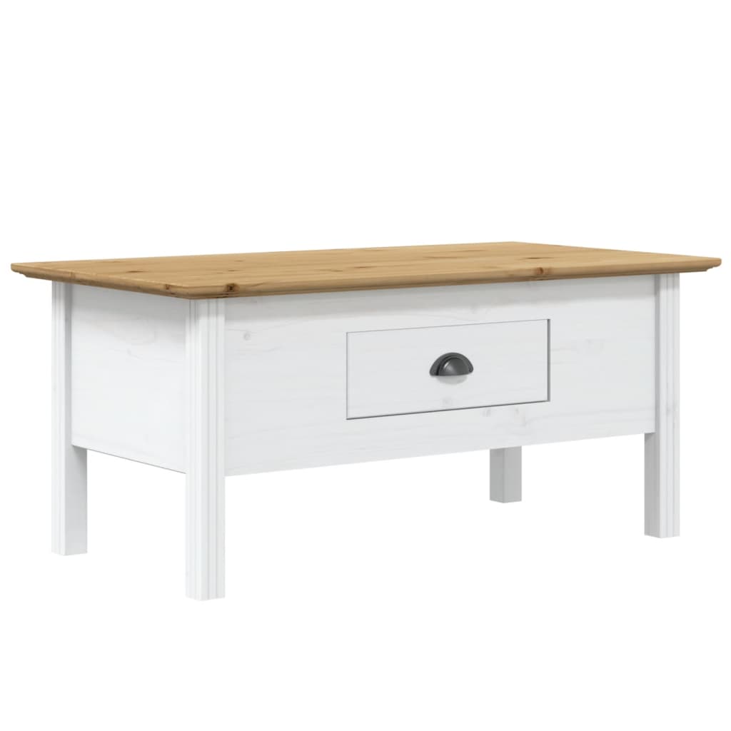 Salongbord BODO hvit og brun 100x55x46 cm heltre furu vidaXL