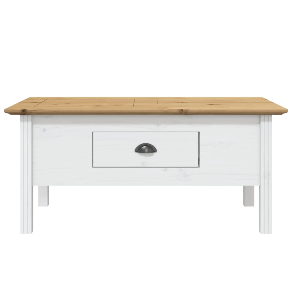 Salongbord BODO hvit og brun 100x55x46 cm heltre furu vidaXL