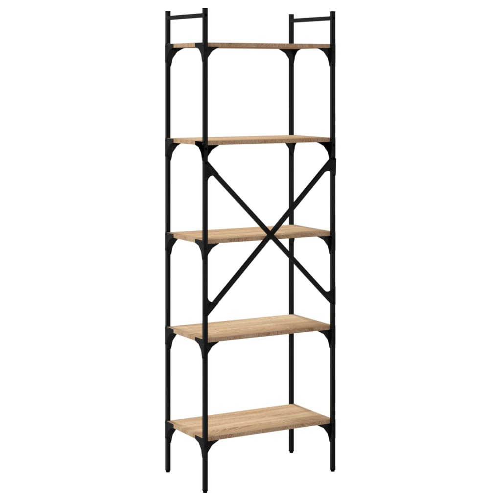 Bokhylle 5 etasjer sonoma eik 56x31,5x174 cm konstruert tre