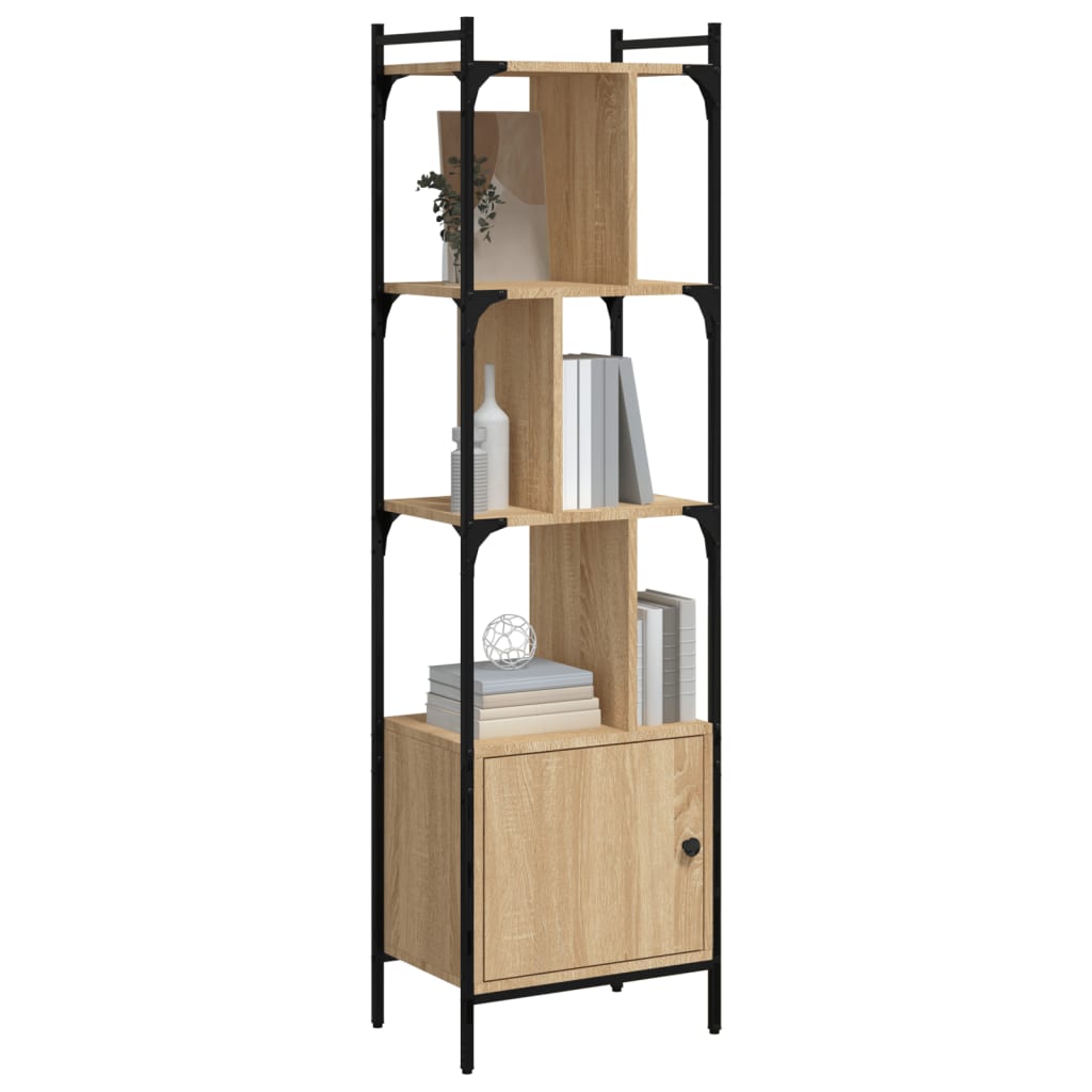 Bokhylle med dører sonoma eik 44,5x30x154,5 cm konstruert tre