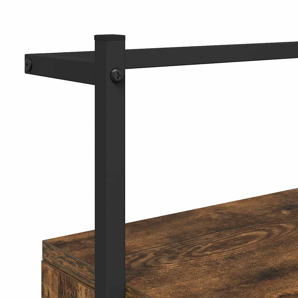 Nattbord veggmontert 2 stk røkt eik 35x30x51 cm konstruert tre