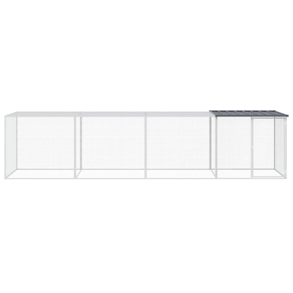 Kyllingbur med tak antrasitt 403x98x90 cm galvanisert stål vidaXL