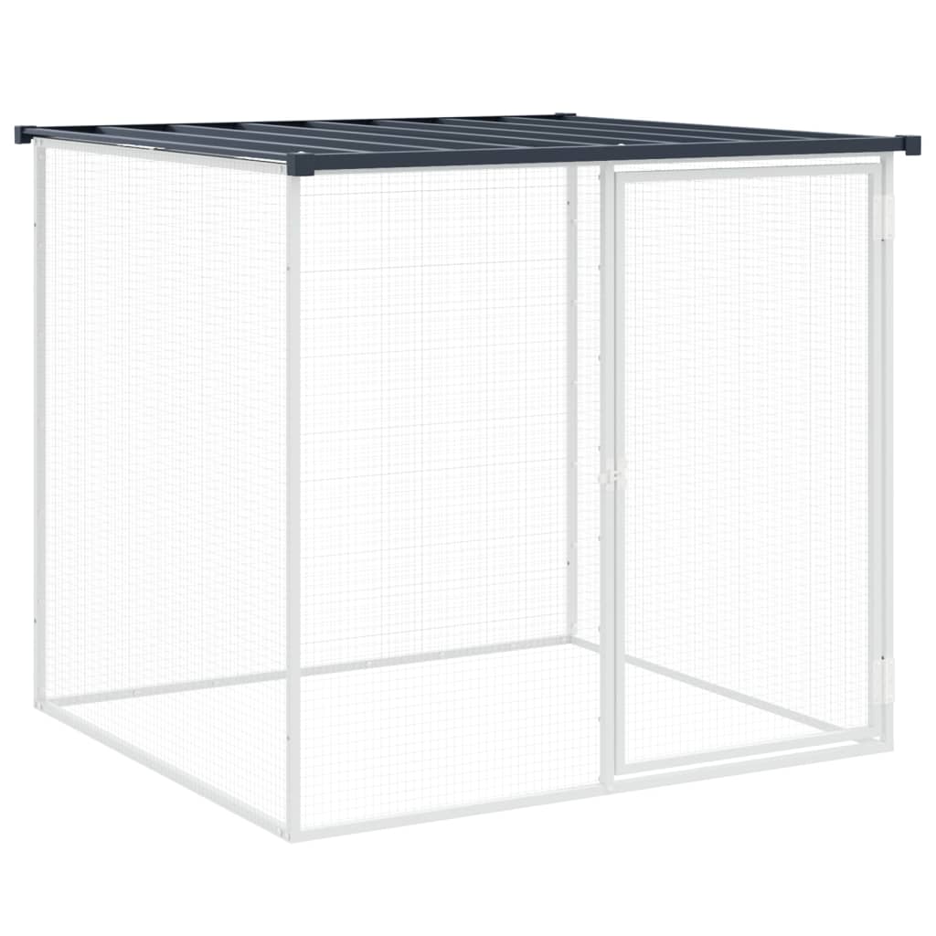 Kyllingbur med tak antrasitt 403x98x90 cm galvanisert stål vidaXL