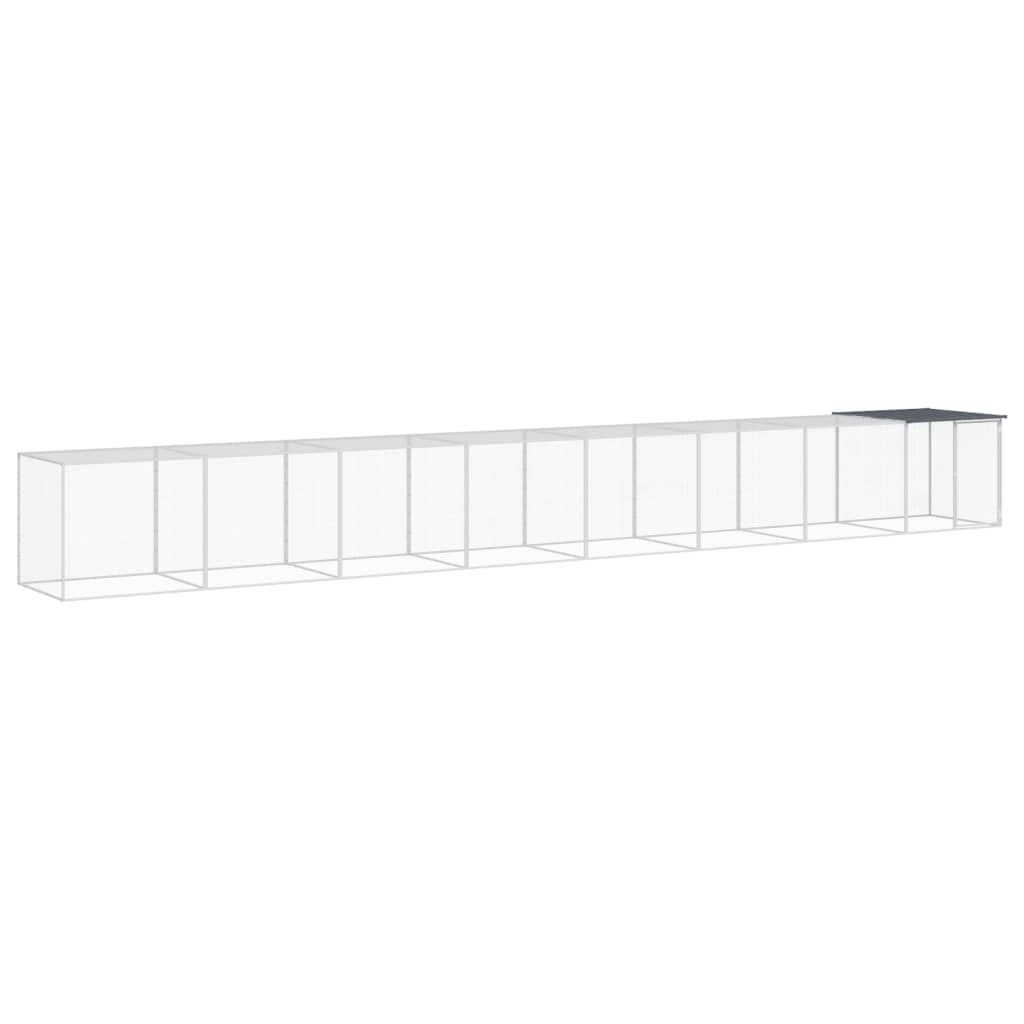Kyllingbur med tak antrasitt 803x98x90 cm galvanisert stål vidaXL