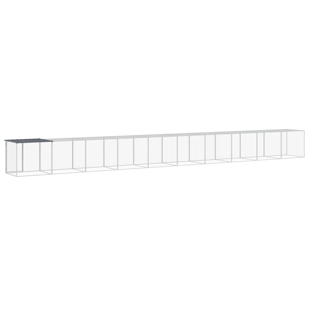 Kyllingbur med tak antrasitt 1003x98x90 cm galvanisert stål vidaXL