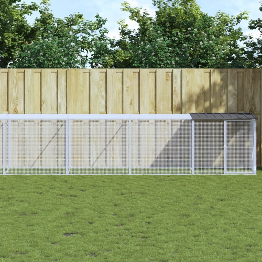 Kyllingbur med tak antrasitt 1003x98x90 cm galvanisert stål vidaXL