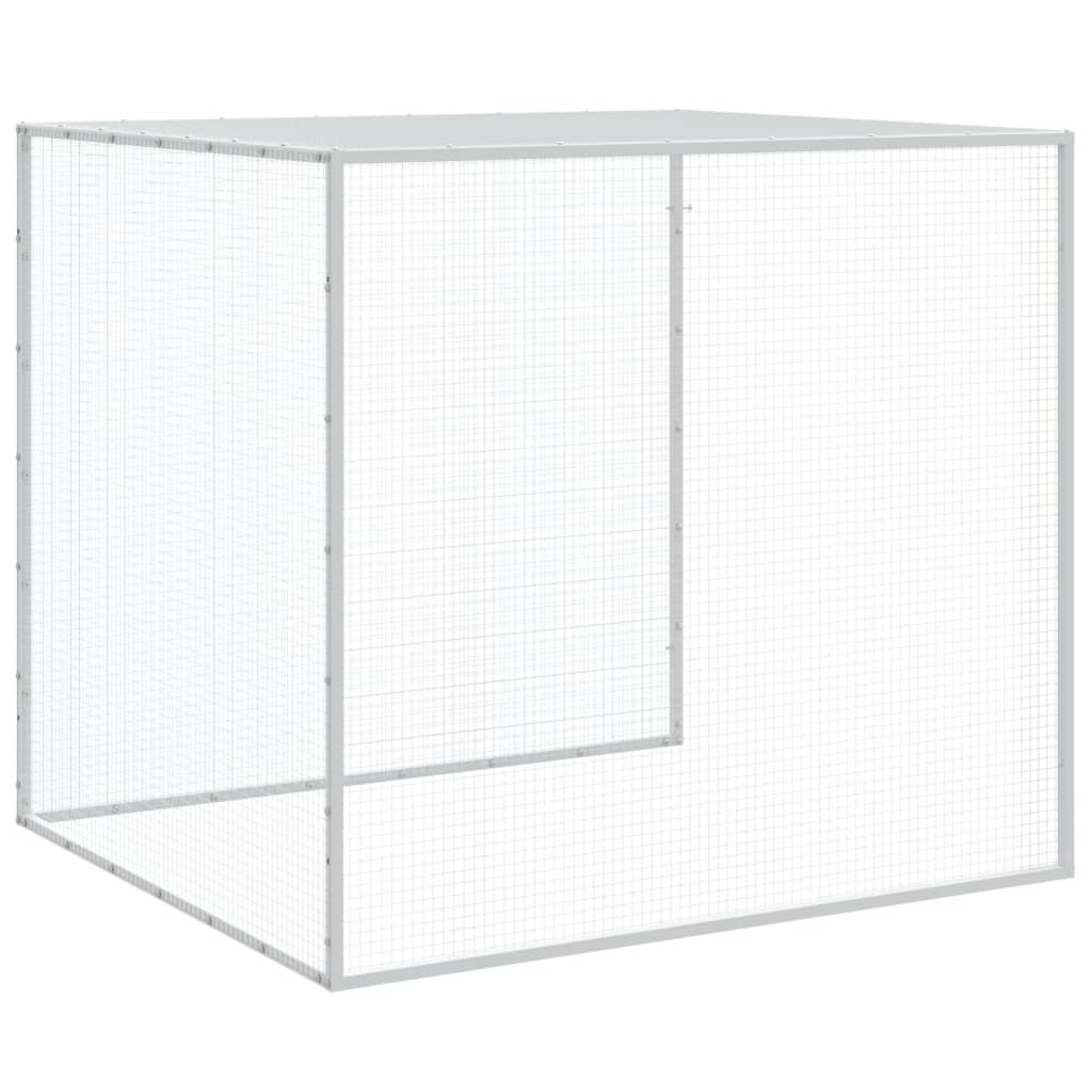 Kyllingbur med tak lysegrå 803x98x90 cm galvanisert stål vidaXL