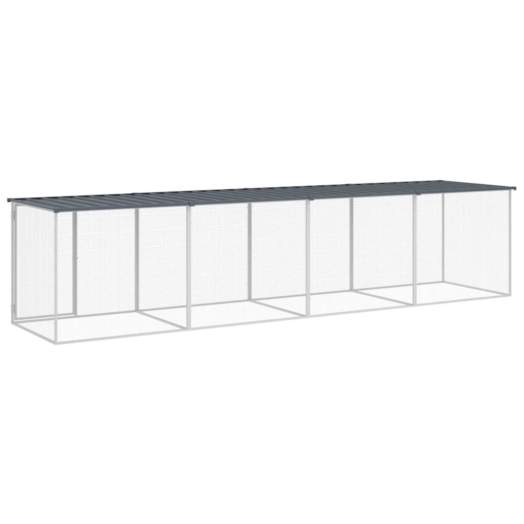 Kyllingbur med tak antrasitt 403x98x90 cm galvanisert stål vidaXL