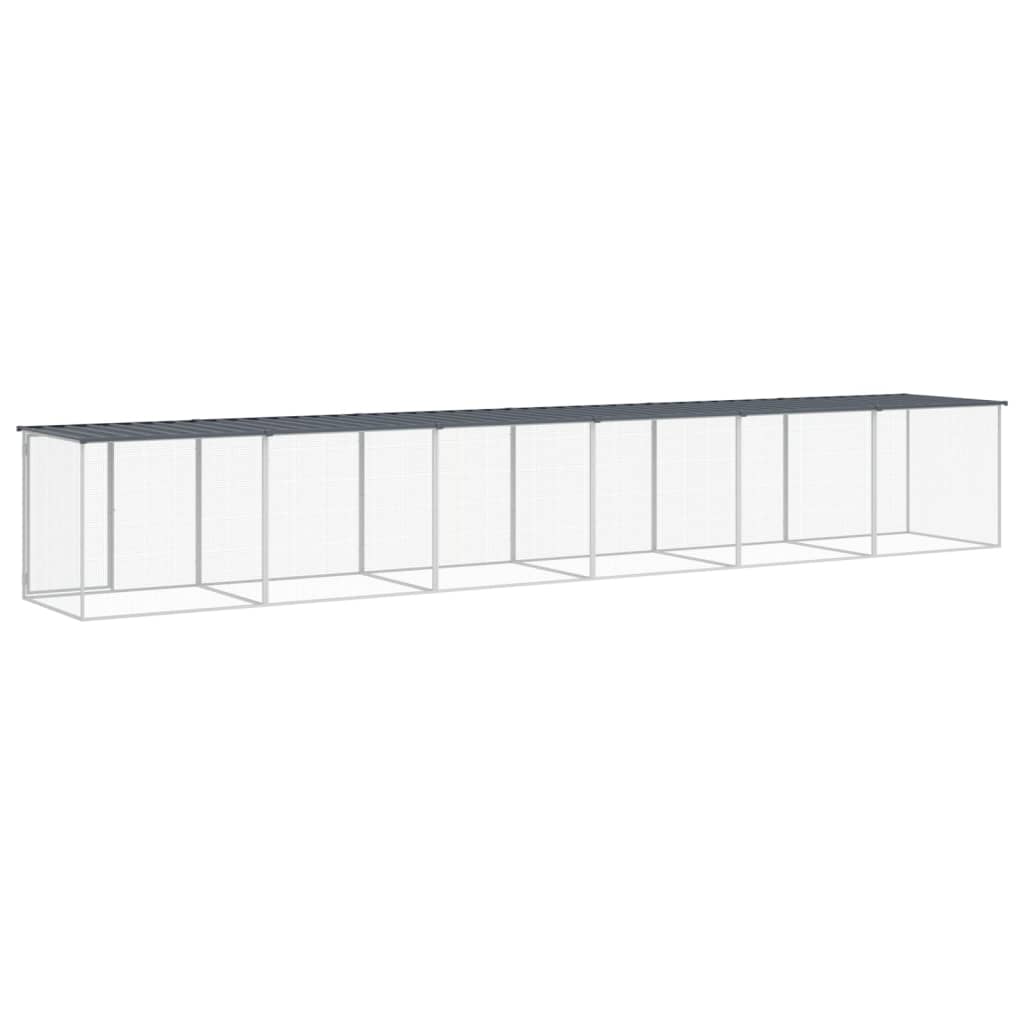 Kyllingbur med tak antrasitt 603x98x90 cm galvanisert stål vidaXL