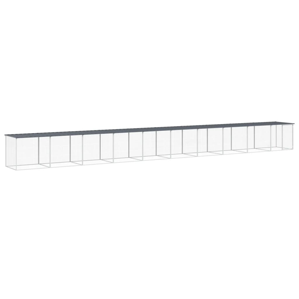 Kyllingbur med tak antrasitt 1003x98x90 cm galvanisert stål vidaXL