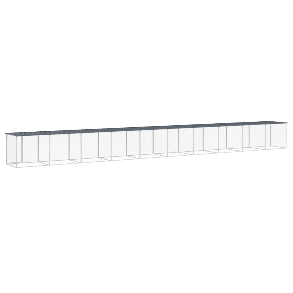 Kyllingbur med tak antrasitt 1003x98x90 cm galvanisert stål vidaXL