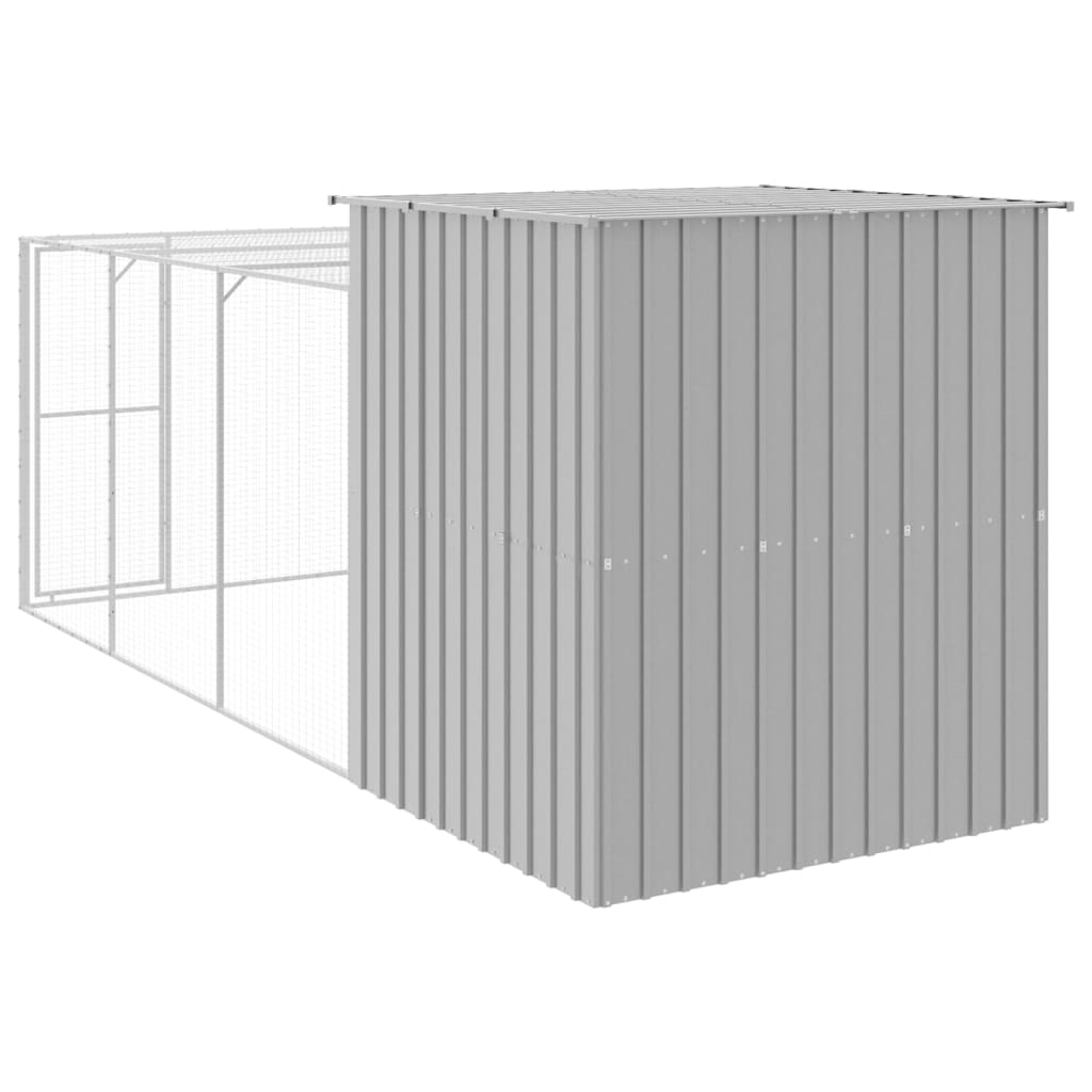 Hønsebur med gård antrasitt 165x455x181 cm galvanisert stål