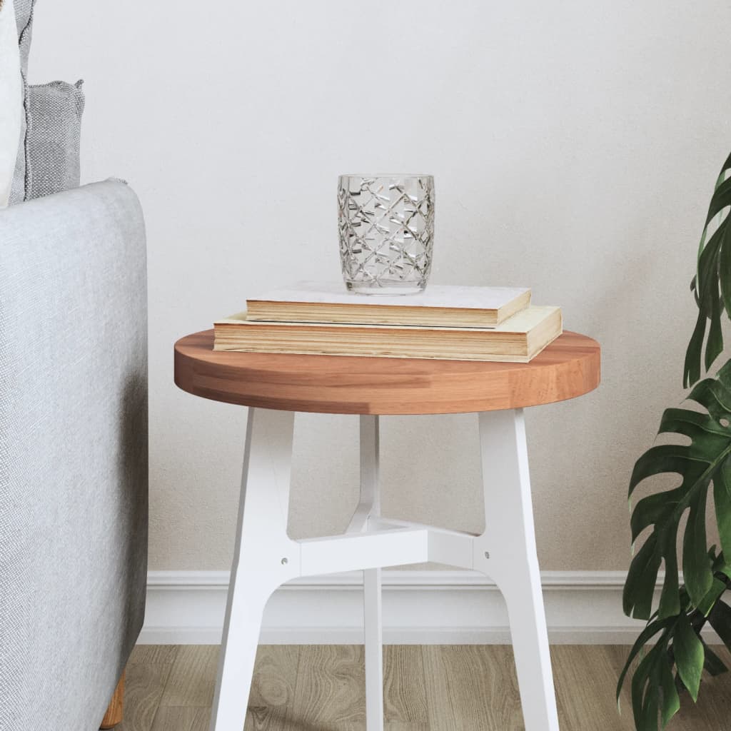 Bordplate Ø30x2,5 cm rund heltre bøketre vidaXL