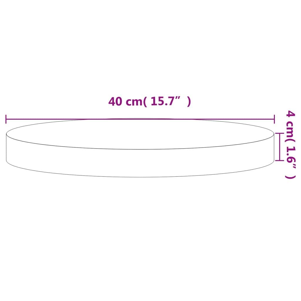 Bordplate Ø40x4 cm rund heltre bøketre