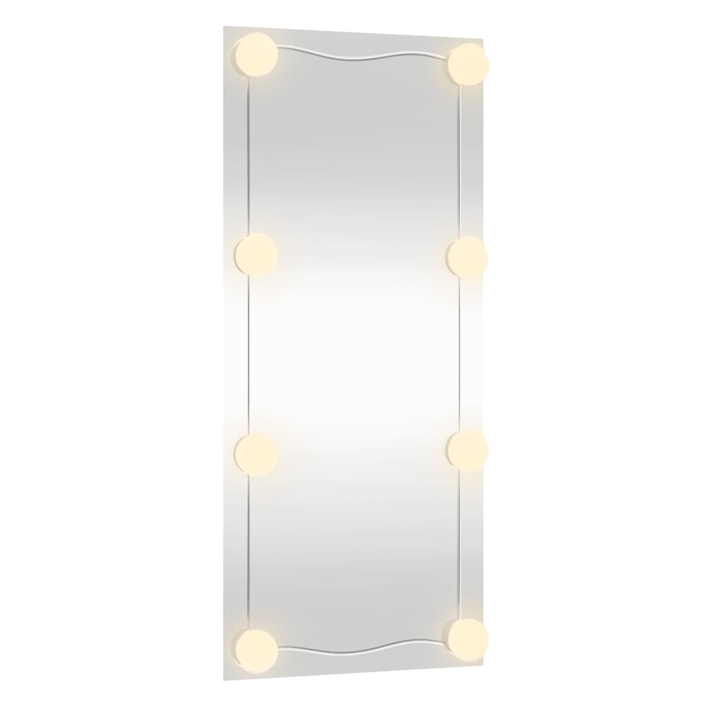 Veggspeil med LED-lys 40x80 cm glass rektangel