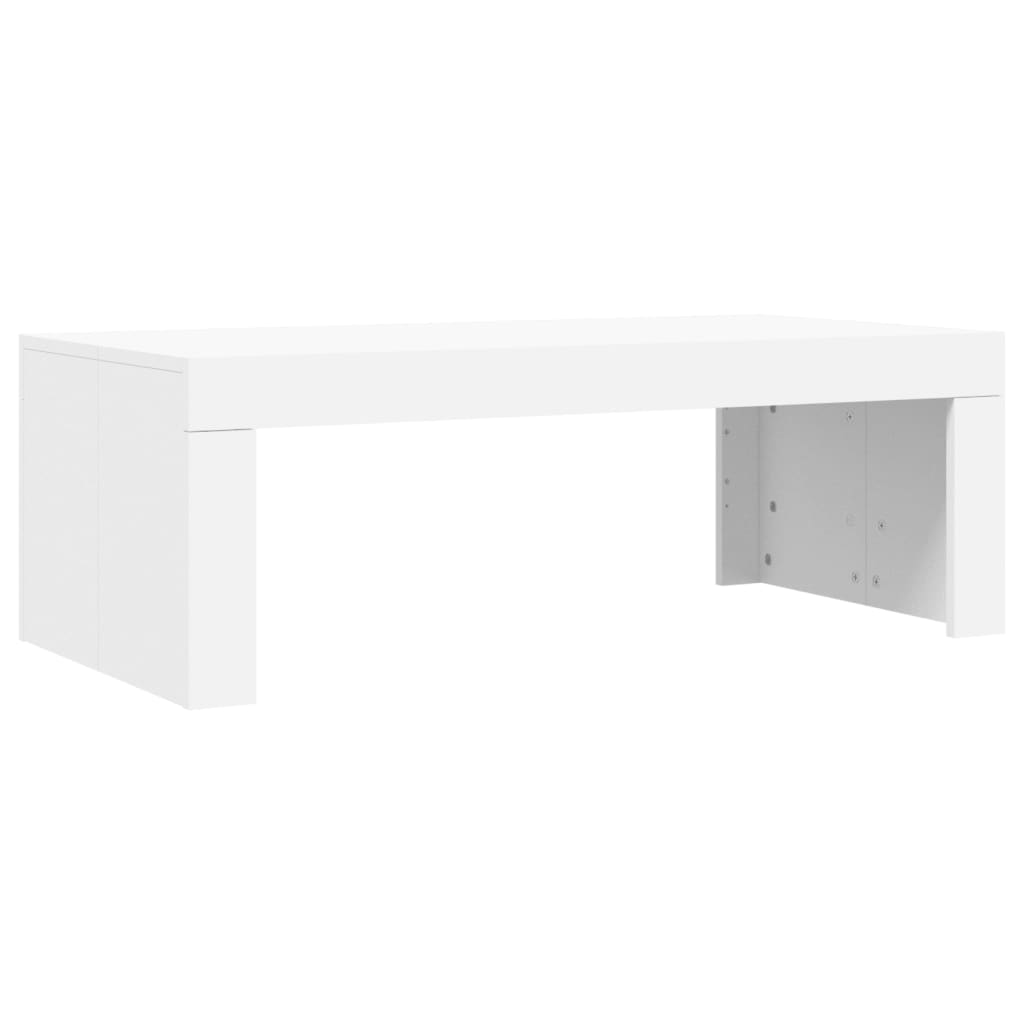 Salongbord hvit 102x50x36 cm konstruert tre