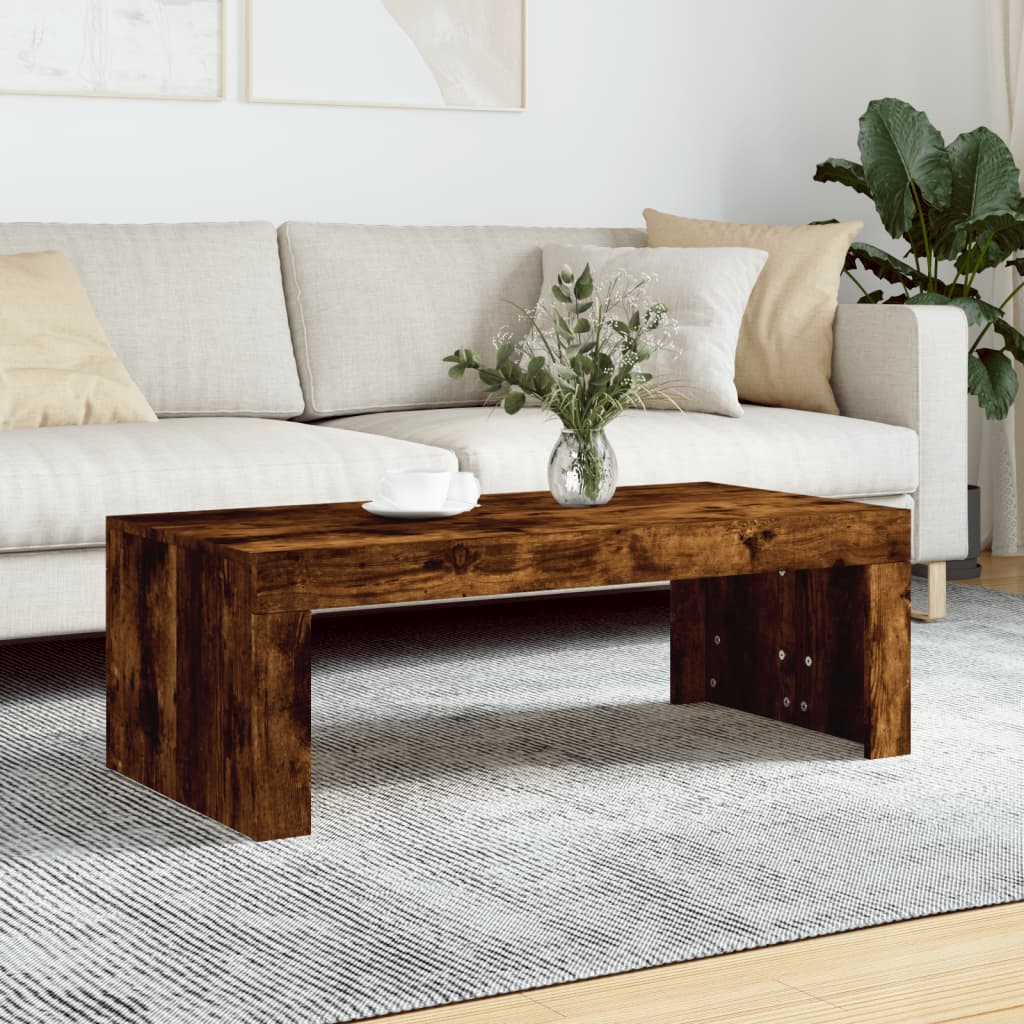Salongbord røkt eik 102x50x36 cm konstruert tre
