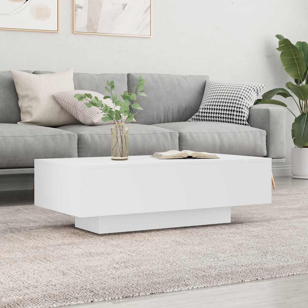 Salongbord hvit 100x49,5x31 cm konstruert tre