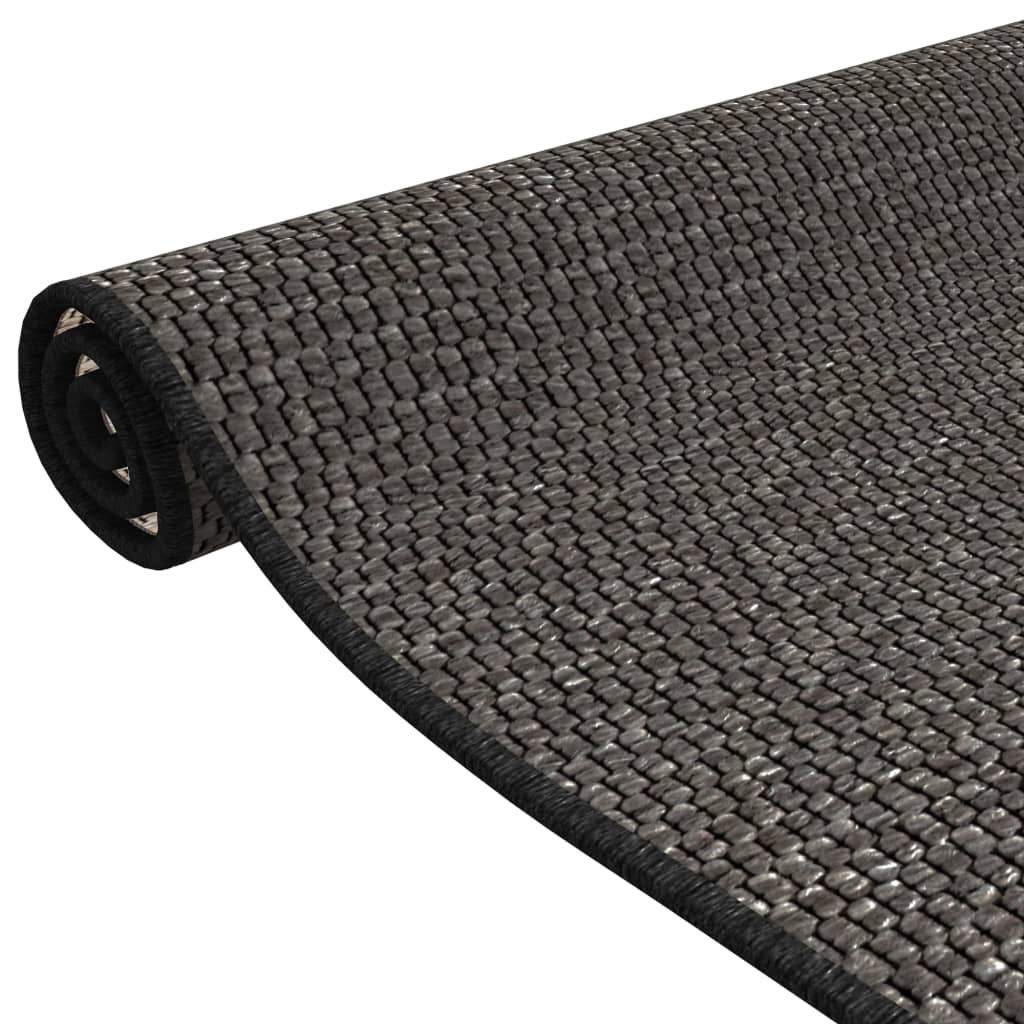 Teppeløper sisal-utseende antrasitt 50x100 cm