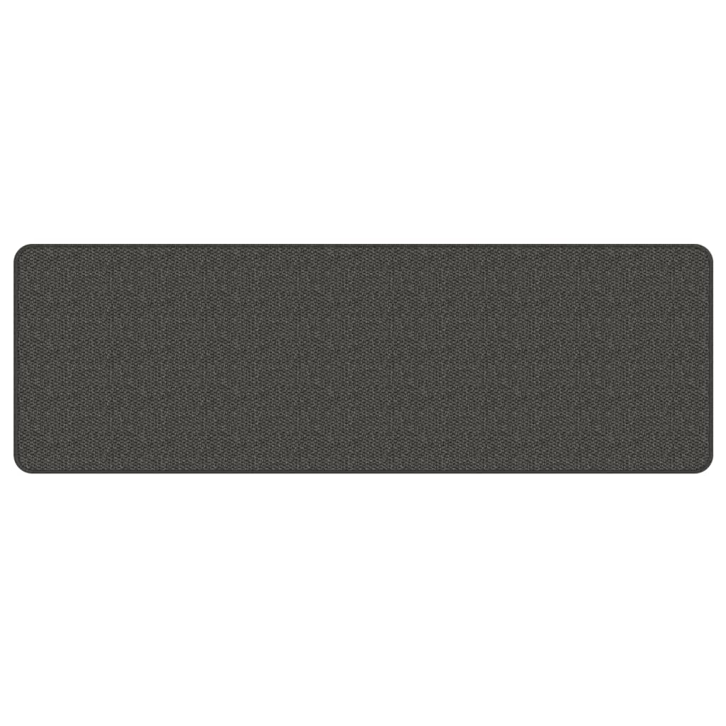 Teppeløper sisal-utseende antrasitt 50x150 cm