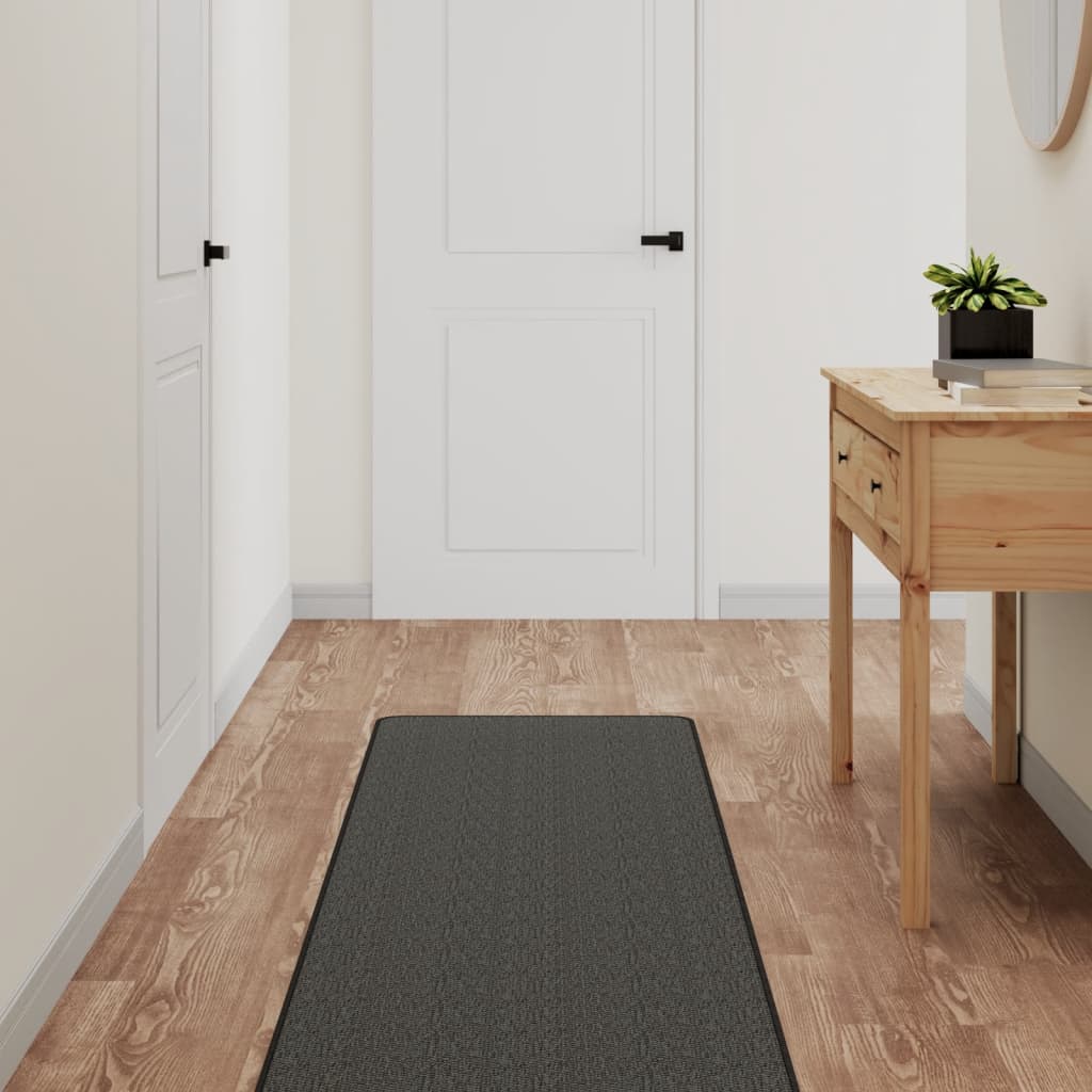 Teppeløper sisal-utseende antrasitt 50x200 cm