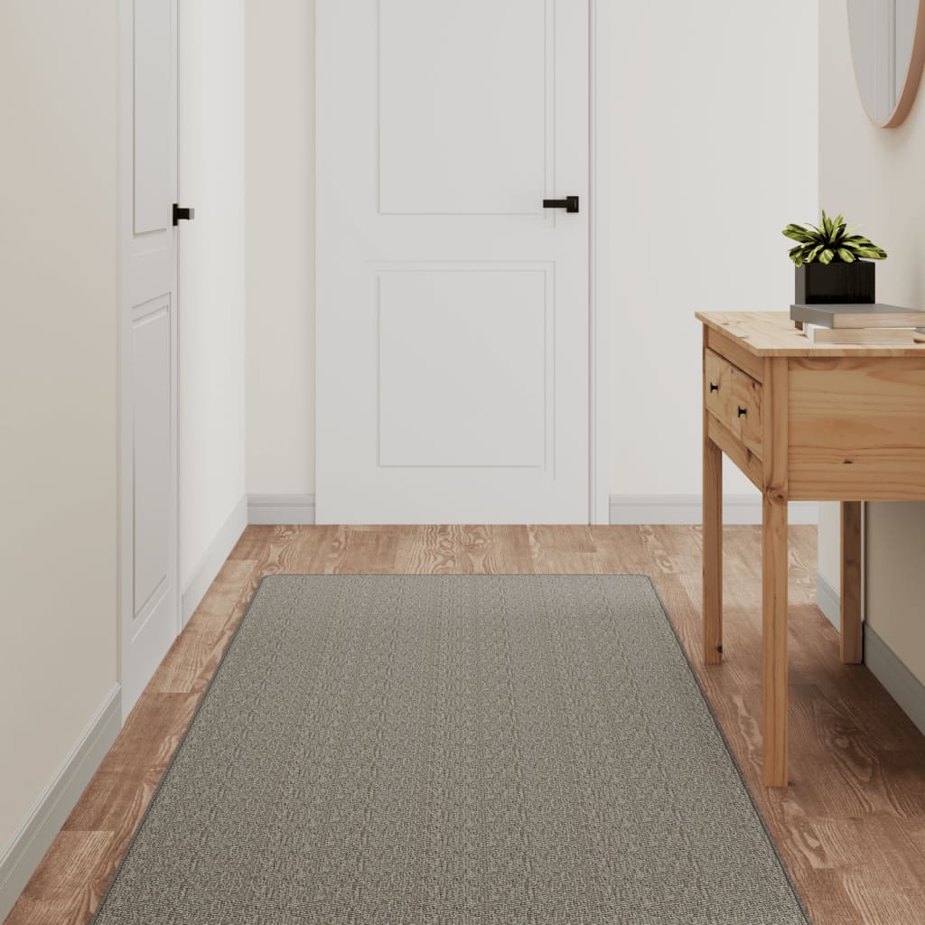 Teppeløper sisal-utseende sølv 80x150 cm