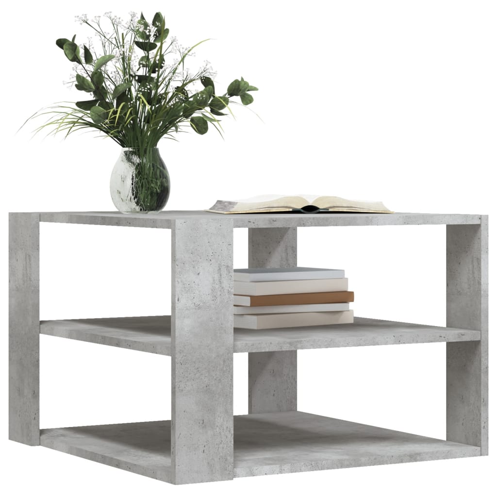 Salongbord betonggrå 58x58x40 cm konstruert tre