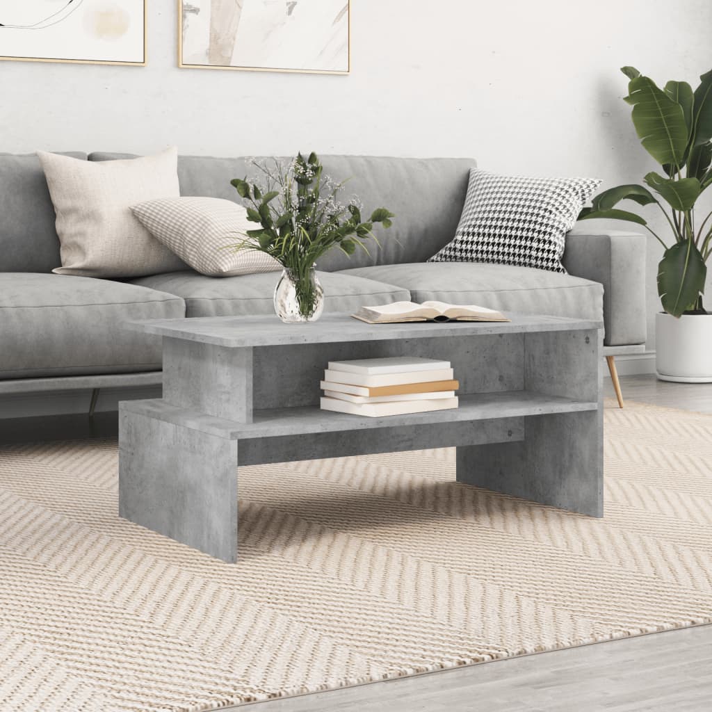 Salongbord betonggrå 90x55x42,5 cm konstruert tre