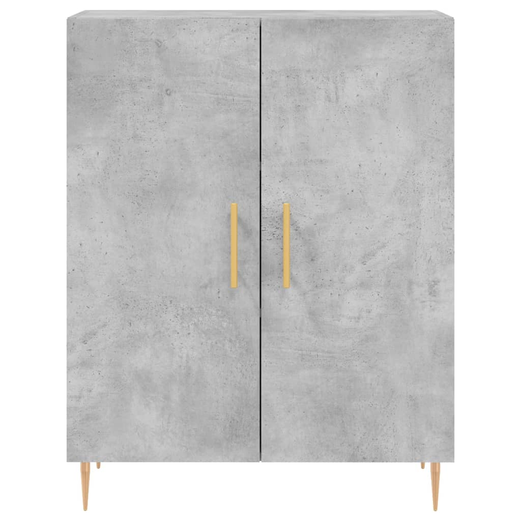 Highboard betonggrå 69,5x34x180 cm konstruert tre