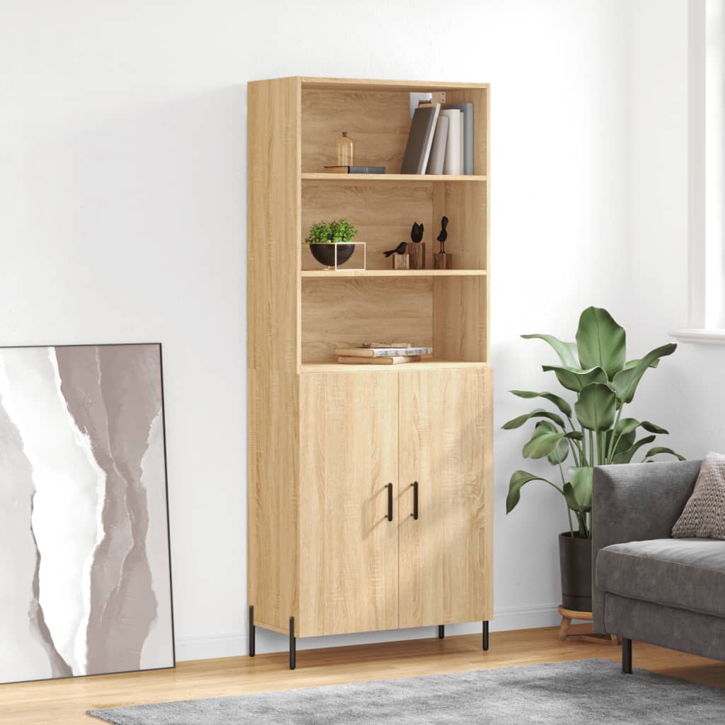 Highboard sonoma eik 69,5x34x180 cm konstruert tre