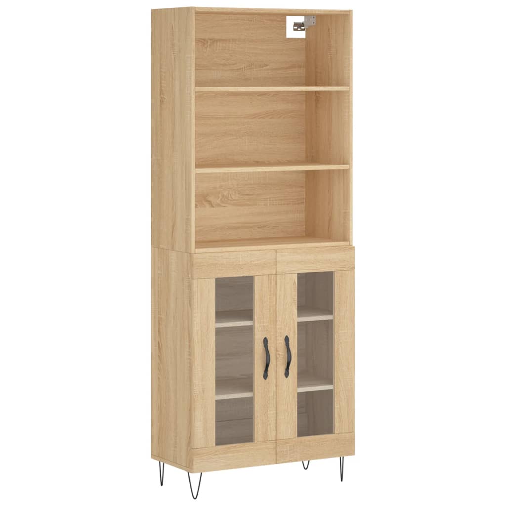 Highboard sonoma eik 69,5x34x180 cm konstruert tre