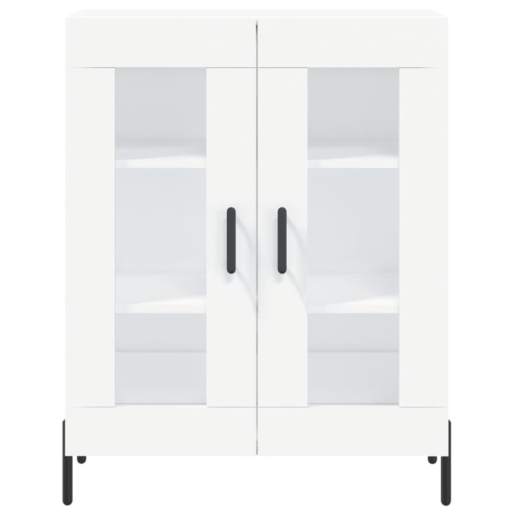 Highboard hvit 69,5x34x180 cm konstruert tre