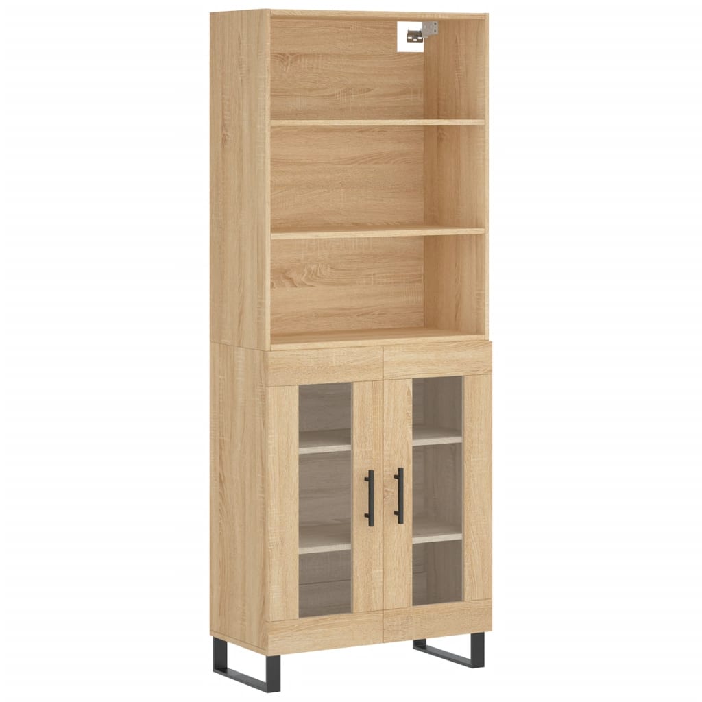 Highboard sonoma eik 69,5x34x180 cm konstruert tre
