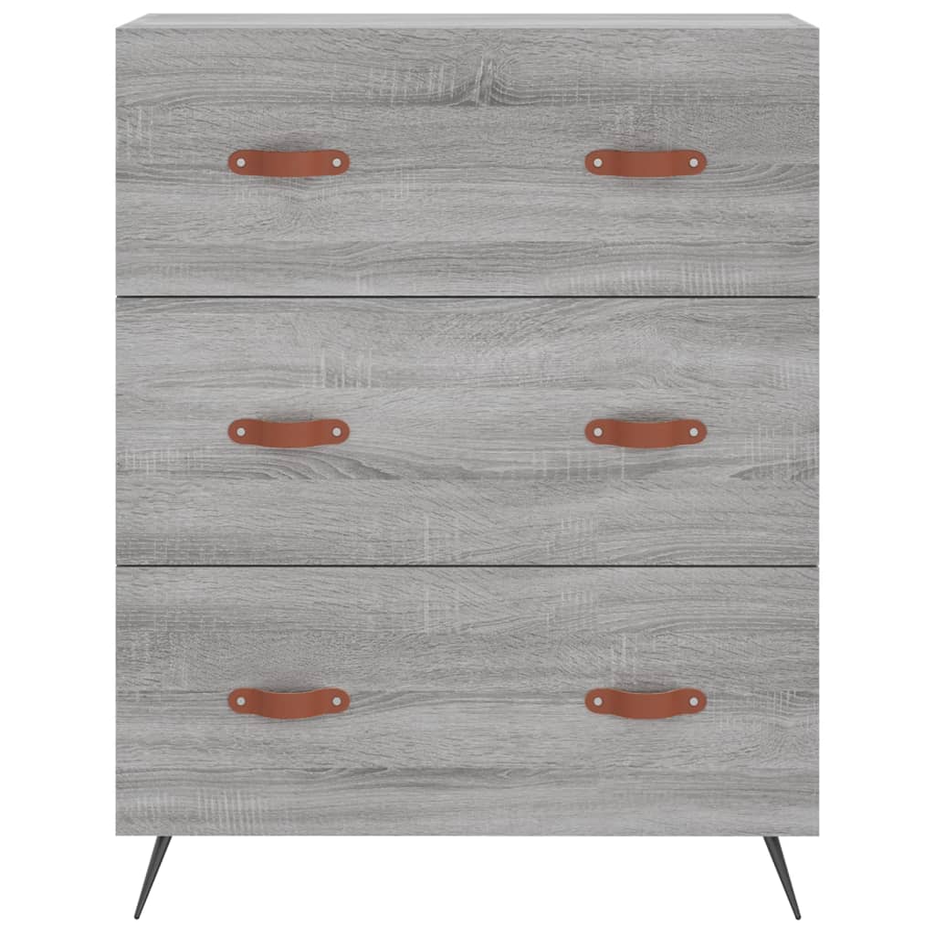 Highboard grå sonoma 69,5x34x180 cm konstruert tre