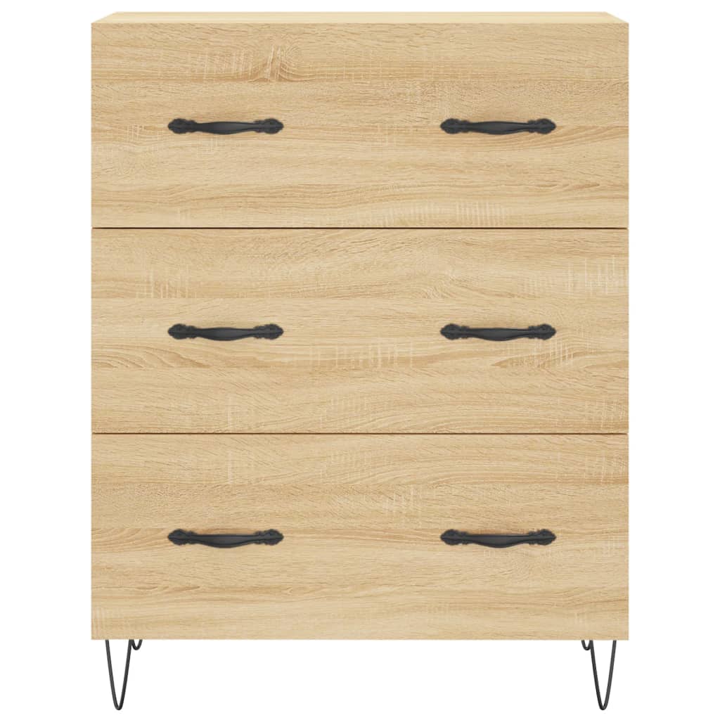 Highboard sonoma eik 69,5x34x180 cm konstruert tre
